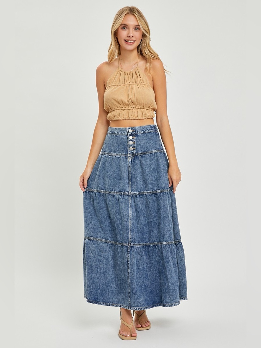 RISEN High Rise Ruffle Long Skirts 10010023417